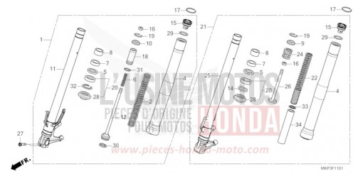 FORCELLA ANTERIORE (CBR500RAN/P) CBR500RAN di 2022